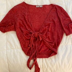 ZARA RED TIE UP TOP